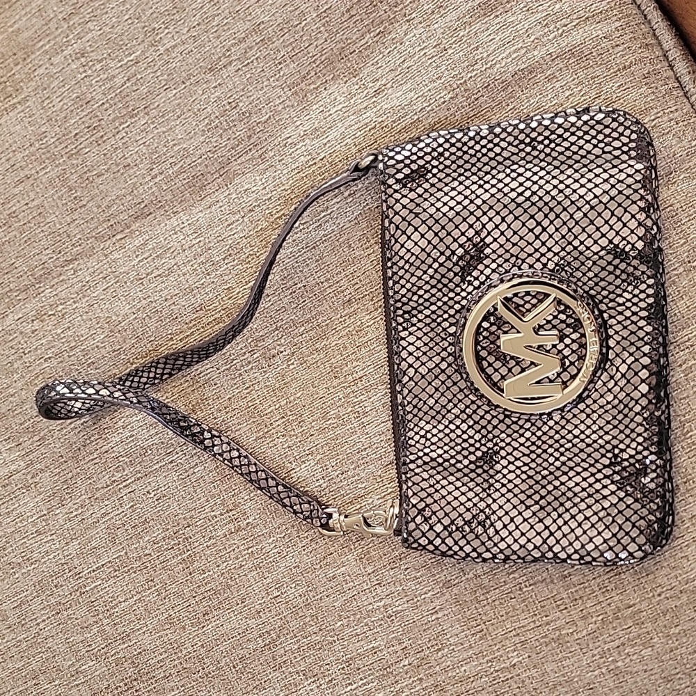 Michael Kors Python Leather Exterior Clutch Bag.